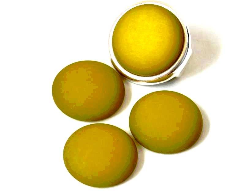 Resin. Cabochon. 20mm. Matt olive. Best Quality.