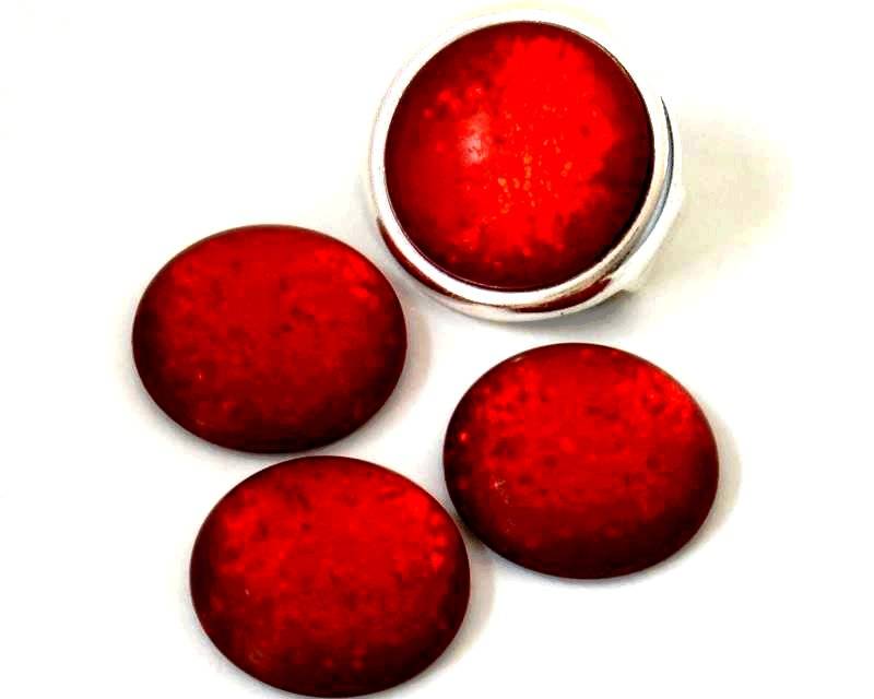 Resin. Cabochon. 20mm. Matt glittering red. Best Quality.