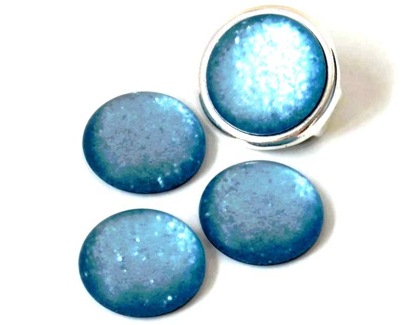 Resin. Cabochon. 20mm. Matt glittering turquoise. Best Quality.