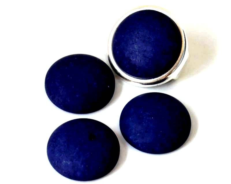 Resin. Cabochon. 20mm. Matt navy blue. Best Quality.