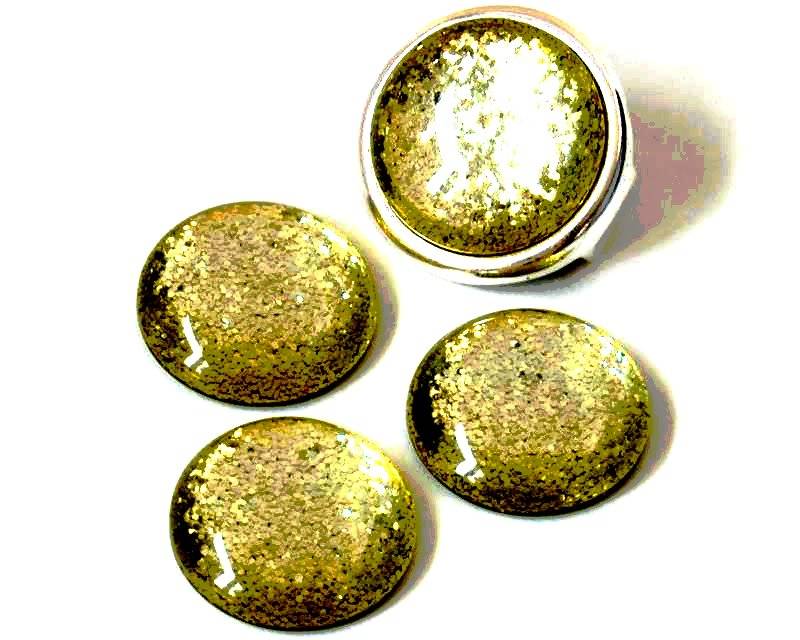 Resin. Cabochon. 20mm. Glittering light yellow. Best Quality.