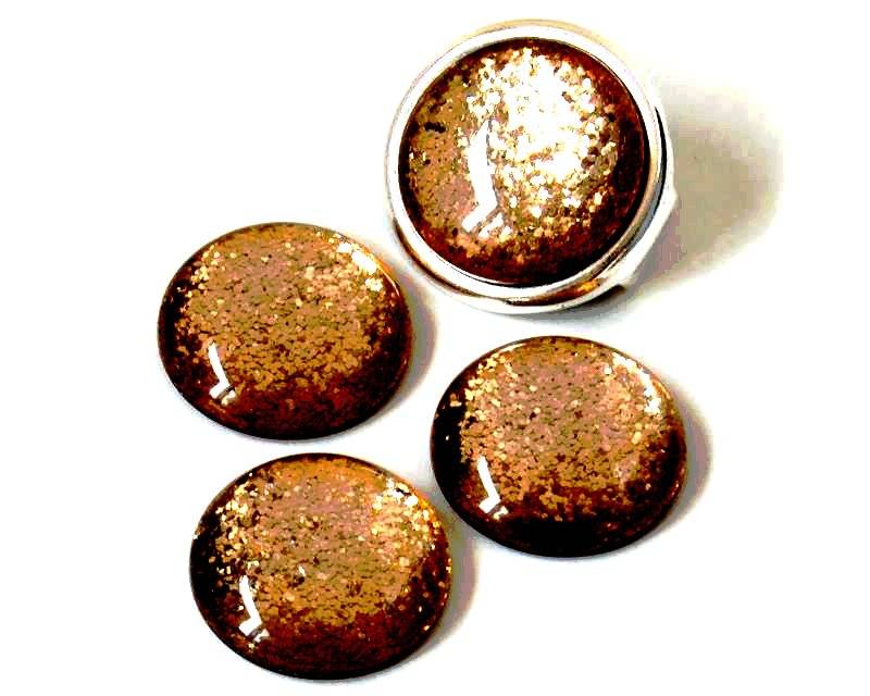 Resin. Cabochon. 20mm. Glittering light brown. Best Quality.
