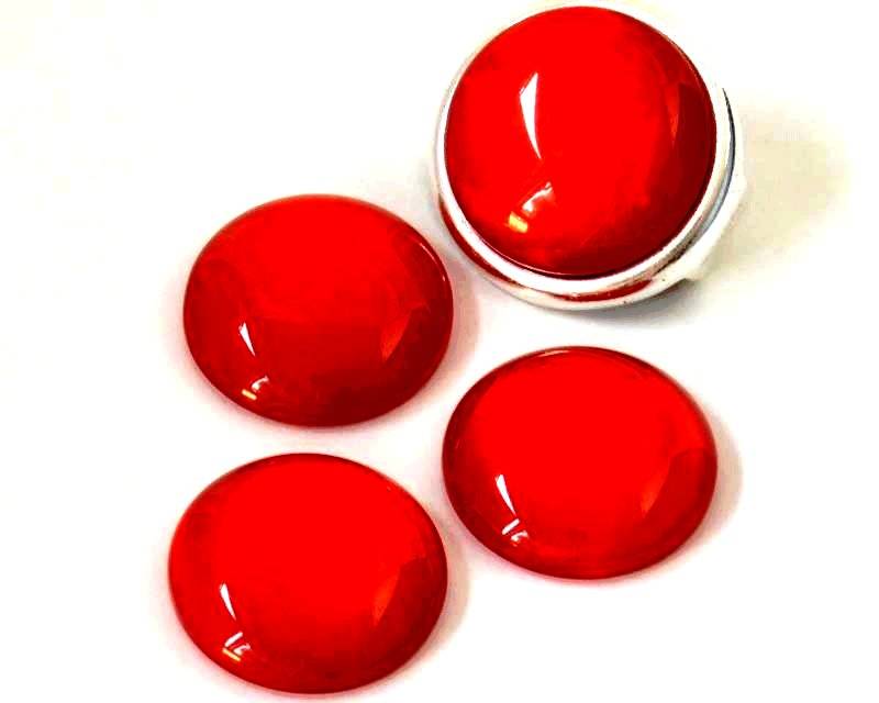 Resin. Cabochon. 20mm. Pearl dark orange. Best Quality.