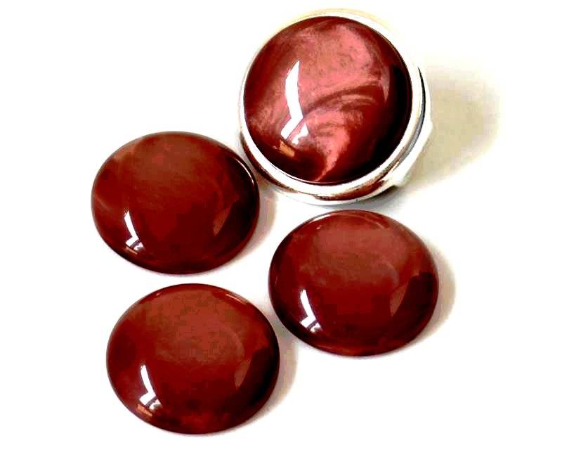 Resin. Cabochon. 20mm. Pearl garnet. Best Quality.