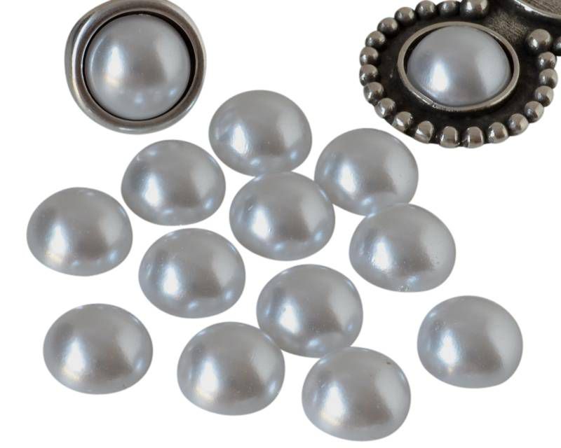 Acrylic. Cabochon. 12mm. Pearl.