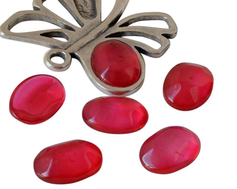 Resin. Cabochon. Oval. 24x18mm. Pink. Best Quality.