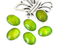 Resin. Cabochon. Oval. 24x18mm. Apple green. Best Quality.