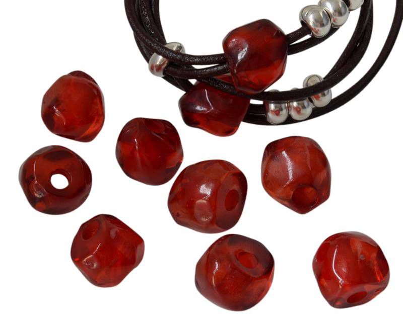 Resin. Round. Irregular. 13x14mm. Dark red. Inn.4mm. Best Quality.