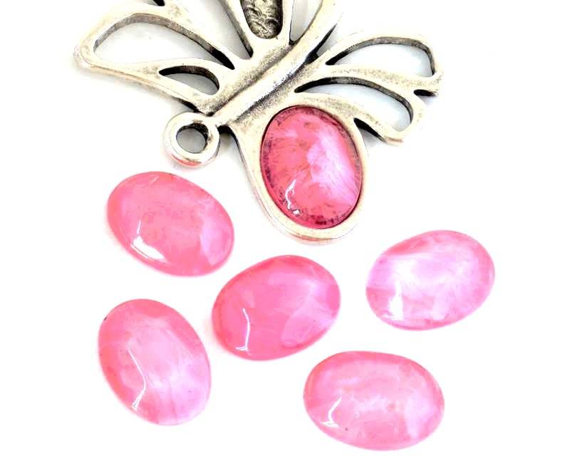 Resin. Cabochon. Oval. 24x18mm. Light pink. Best Quality