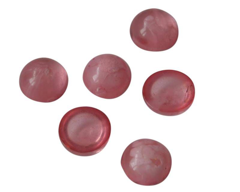 Resin. Cabochon. Coin. 7,2mm. Light pink. Best Quality.
