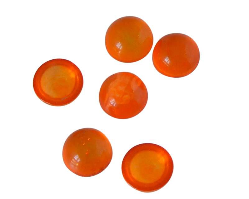 Resin. Cabochon. Coin. 7.2mm. Orange. Best Quality.