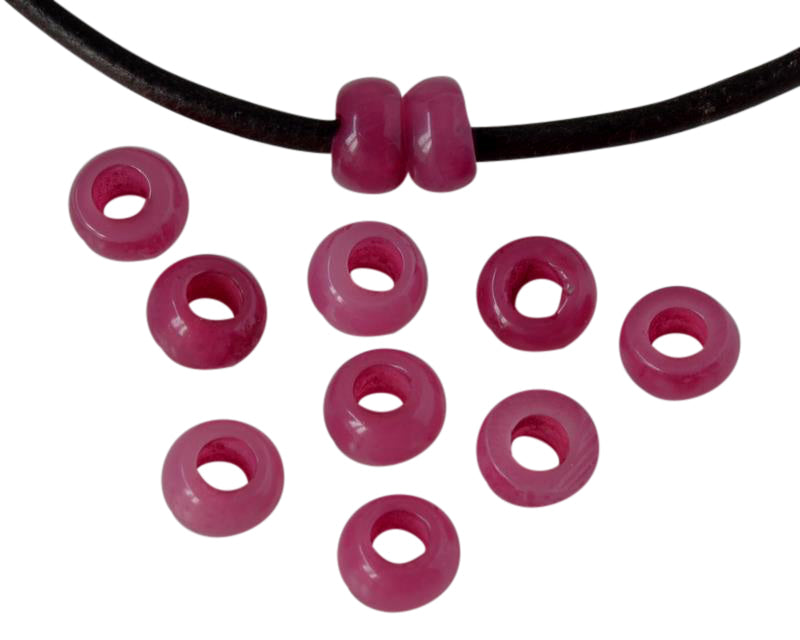 Resin rondell 6.5x6.5x4mm. Opaque Purple. Inn.3mm aprox. Best Quality.
