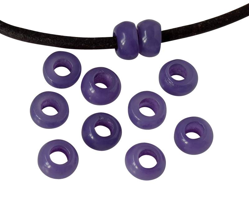 Resin rondell 6.5x6.5x4mm. Opaque lilac. Inn.3mm aprox. Best Quality.