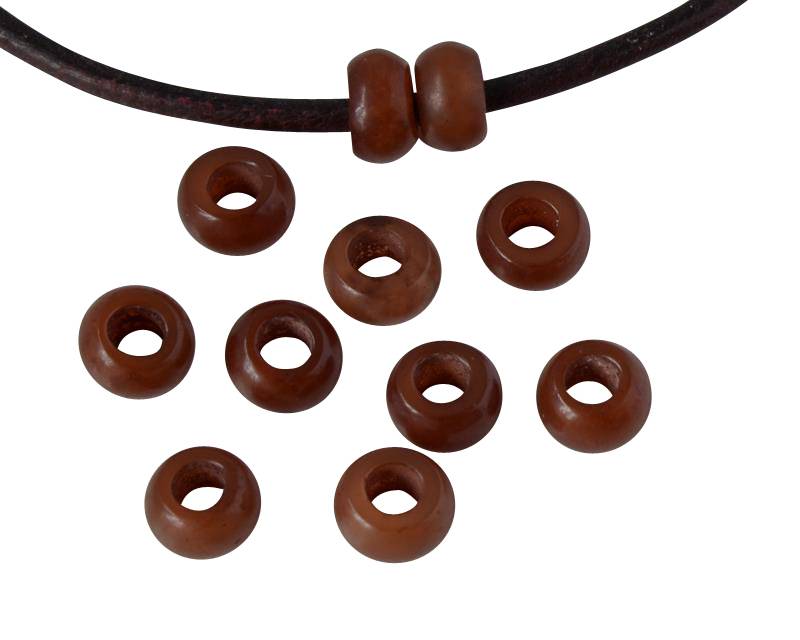 Resin rondell 6.5x6.5x4mm. Opaque dark brown. Inn.3mm aprox. Best Quality.