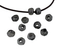 Resin irregular rondell 9x9x7mm. Marbled grey. Inn.3mm aprox. Best Quality.