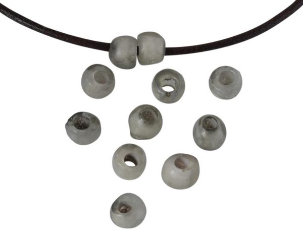 Resin Round bead 7x7x5mm. Light Grey. Inn.3mm. Best Quality.
