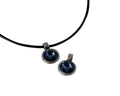 Swarovski and metal pendant 13mm. Silver-Denim Blue. Inn.2.8mm