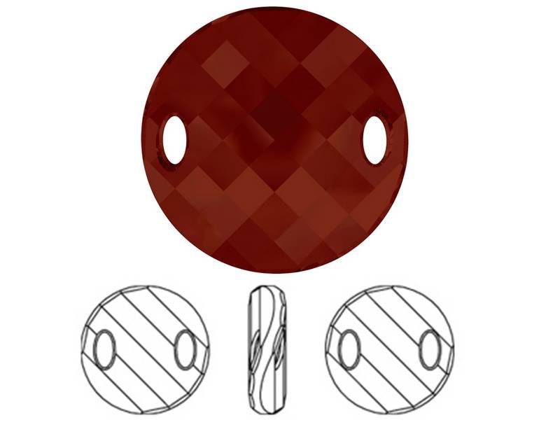 3221 SWAROVSKI Twist Sew On Stone. 18mm. Crystal Red Magma. Int.3x5mm
