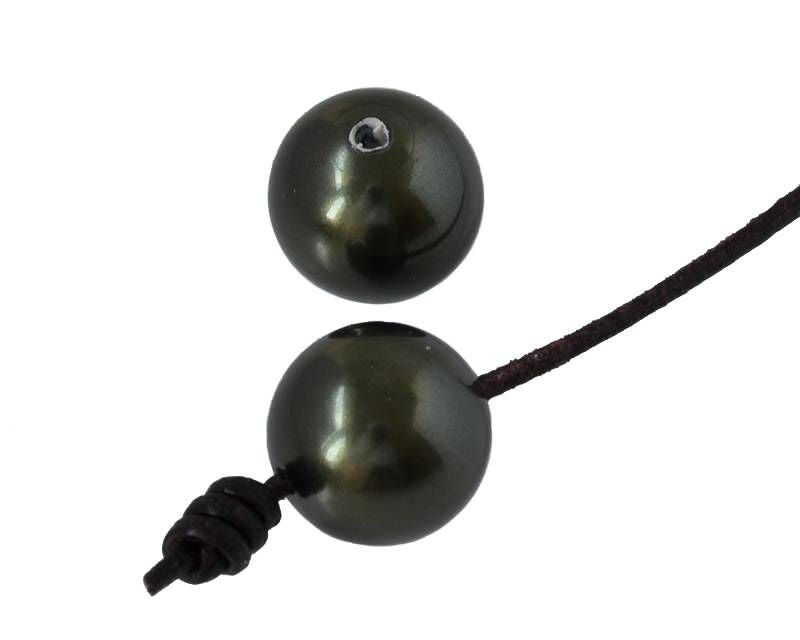 SWAROVSKI Pearl 5817. 10mm. Dark Green. Inn.1.2mm