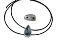 SWAROVSKI and zamak connector 22x12.5x11mm. Silver-Denim Blue.Inn.3mm