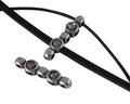 SWAROVSKI and Zamak connector 26x6mm. Silver-Antique Pink.Inn.1.8/3x1.7mm