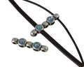 SWAROVSKI and Zamak connector 26x6mm. Silver-Army Green.Inn.1.8/3x1.7mm