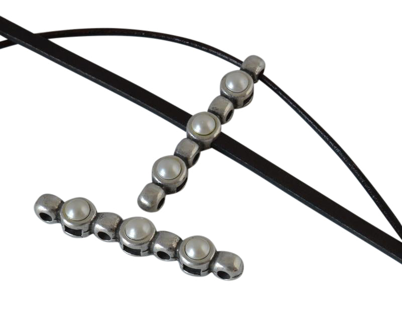 SWAROVSKI and Zamak connector 37x6mm. Silver-Silver Night.Inn.1.8/3x1.7mm