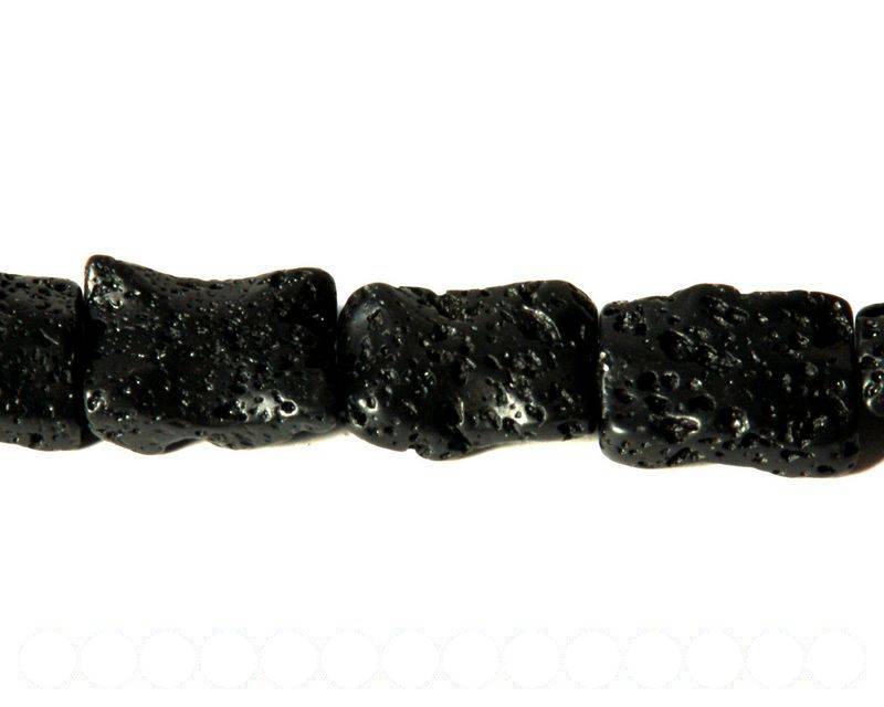 Lava. Natural. 18x25x8mm. Inn.aprox.0.8mm. 16-inch strand