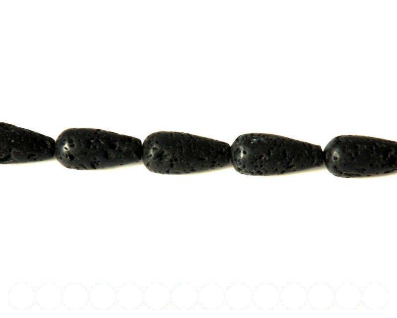 Lava. Natural. Teardrop,10x20mm.Inn.aprox.0.8mm. 16-inch strand