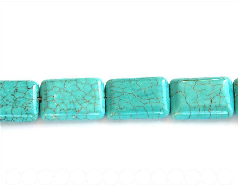 Turquoise. dyed. Rectangle, 25x18x7mm. 16-Inch Strand.