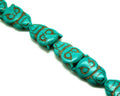 Turquoise. Dyed. Owl. 19x28x7mm. 15-Inch Strand