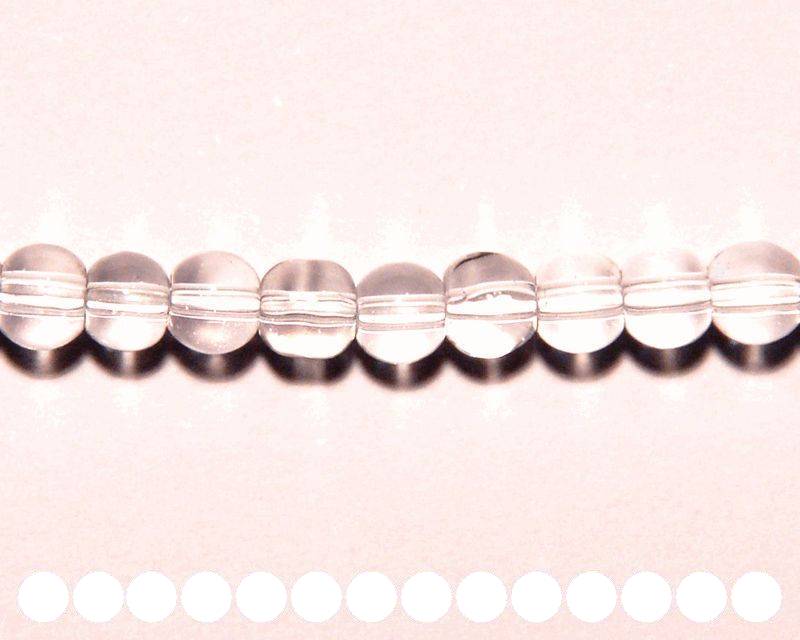 Glass beads, 4mm round. White.