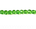 Glass beads, 4mm faceted round. green. 13-14inch strand.