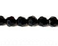 Glass beads, 16mm faceted round. black. 13inch strand. 20 PCs