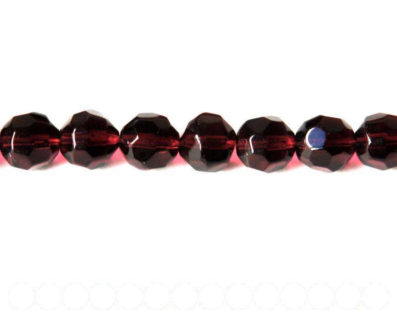 Glass beads, 12mm faceted round. purple. 13-14inch strand.