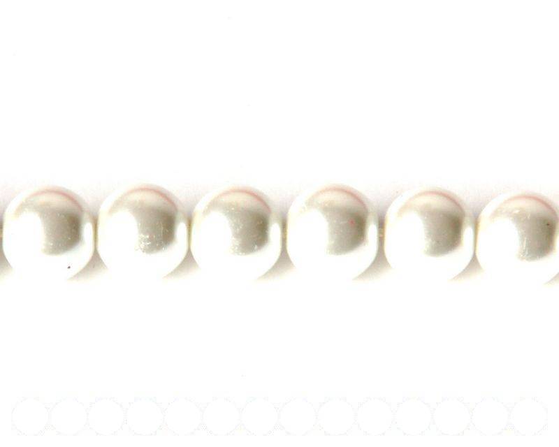 Glass Pearl, 12mm Round. white. Sold Per 32inch Strand. 72 PCs