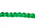 Glass Beads. Crackle. Round, 8mm. Emerald. 32Inch Strand.