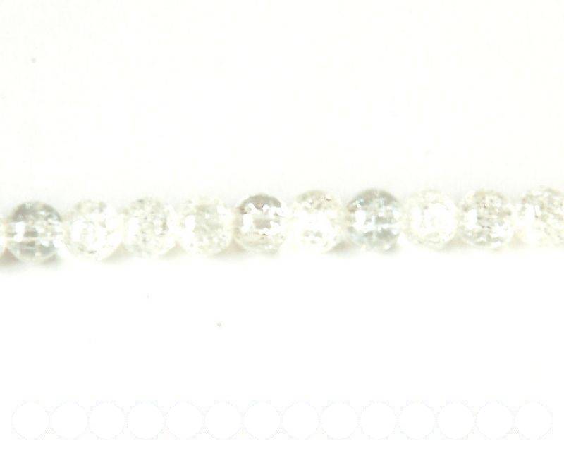 Glass Beads. Crackle. Round, 8mm. Crystal. 32Inch Strand.