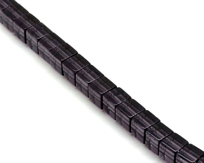 Glass. Cube. 8mm. Violet. 15-Inch Strand.