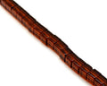 Glass. Cube. 8mm. Brown. 15-Inch Strand.