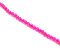 Crackle Glass. Round. 8mm. Fuchsia. 15-Inch Strand.