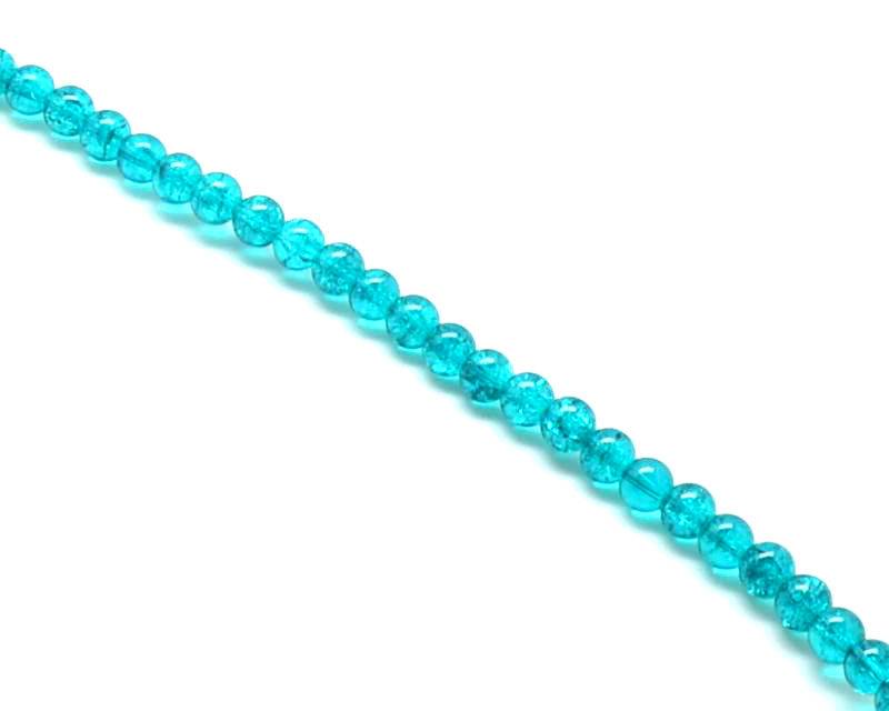 Crackle Glass. Round. 8mm. Sea green. 15-Inch Strand.
