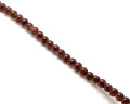 Crackle Glass. Round. 8mm. Dark brown. 15-Inch Strand.