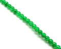 Crackle Glass. Round. 10mm. Emerald green. 15-Inch Strand.