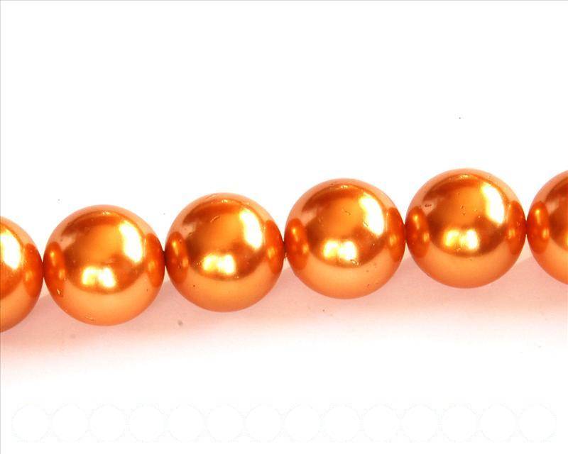 Shell pearl, 16mm round. Gold color. Inn. 1mm. 16-inch strand.