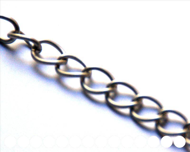 Aluminium chain. 14,3x11,3x1,8mm. matt silver.