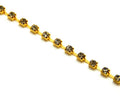 Chain. 3.5mm. Gold color-crystal strass.
