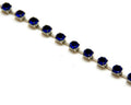 Chain. 3.5mm. Silver color-blue strass.