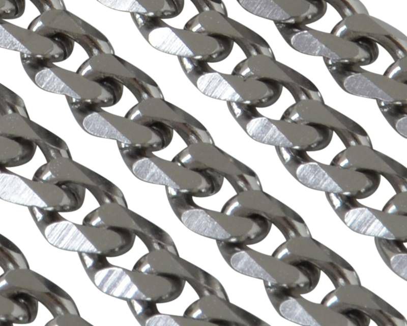 Stainless steel 304. Chain. 7x5x1.5mm. Silver.