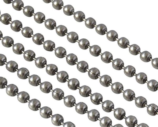 Ball Chain brass 1.5x1.5mm. Silver. Top Quality